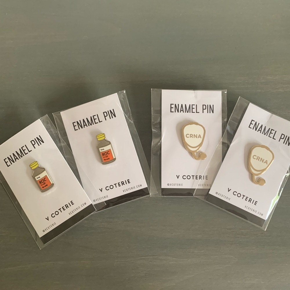 VCOTERIE Enamel Pins- CRNA and Roc and Roll